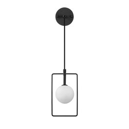 Opviq Geometri - 11110 Lámpara de pared de metal y cristal en blanco y negro